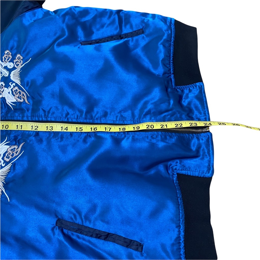 Rare! "SUKAJAN" Dragons and Mt. Fuji VKozen embroidery Bomber Jacket Blu… - Picture 9 of 10